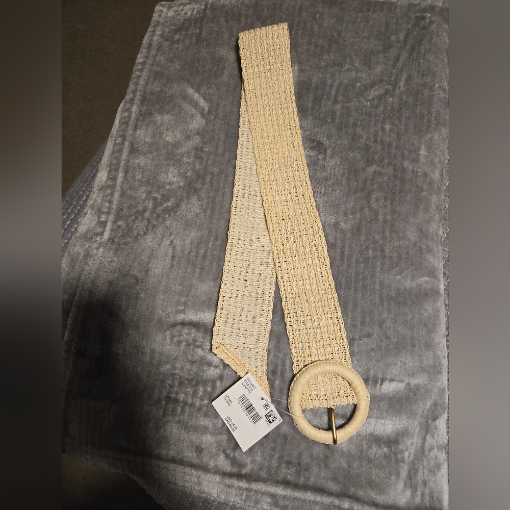 American Eagle Outfitters Cream Woven Belt